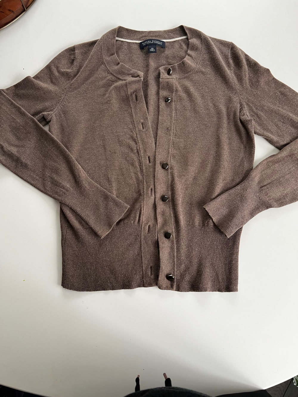 Banana Republic Brown Crewneck Button Cardigan